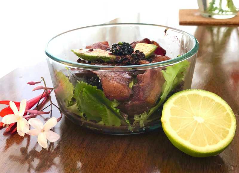 DIY Recipe: Bacon-Avocado Salad With Cannabis-Infused Blackberry Lime Vinaigrette